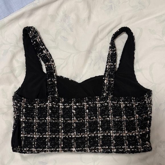 Abercrombie & Fitch Black and White Tweed Tank Top - Picture 3 of 5